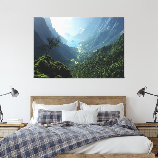 Highland Spring (XL Triptych) Canvas Print Leinwanddruck (Insitu (Schlafzimmer))