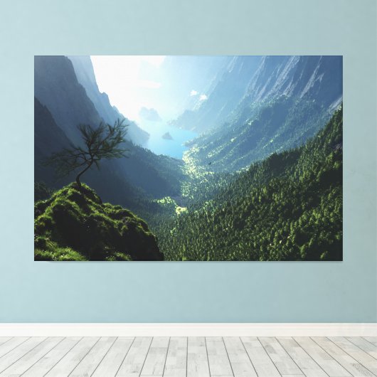 Highland Spring (XL Triptych) Canvas Print Leinwanddruck (Insitu (Holzboden))