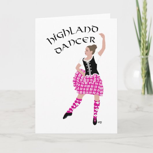 Highland Tänzerin Pink Karte (Vorderseite)