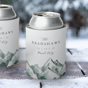 Highland Wasserfarben-Gebirgs-Hochzeitsgeschenk Dosenkühler