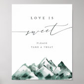 Highland | Watercolor Mountain Dessert Table Sign Poster (Vorne)