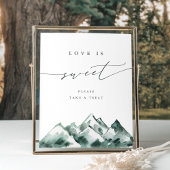 Highland | Watercolor Mountain Dessert Table Sign Poster