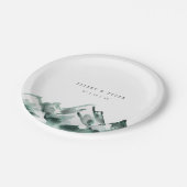 Highland | Watercolor Mountain Wedding Pappteller (Schrägansicht)