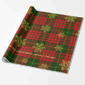 Highland Weihnachten Tartan Gold Snowflake Persona Geschenkpapier (Ungerollt)