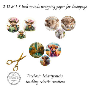 Highland Whimsy Country 12 & 8 Zoll Rundscheiben Geschenkpapier Set