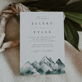 Highland | Winter Watercolor Mountain Wedding Einladung