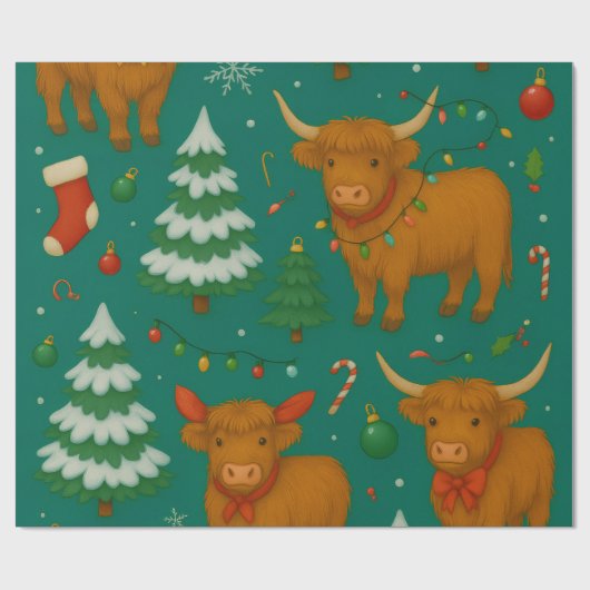 Highland YuleTide Lights Collection Geschenkpapier (Flach)