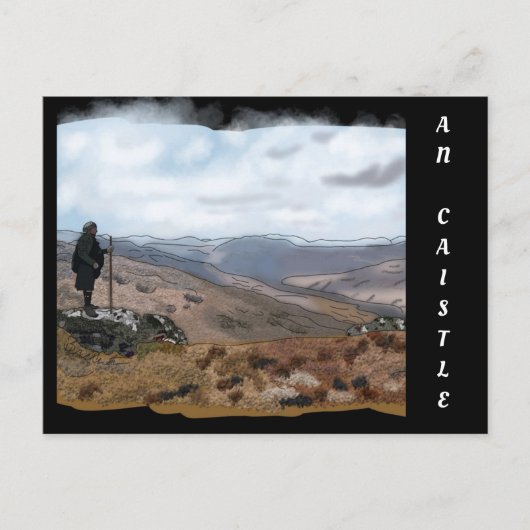 Highlander in An Caistel, Schottland Postkarte (Vorderseite)
