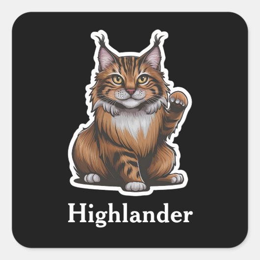 Highlander Quadratischer Aufkleber (Vorderseite)