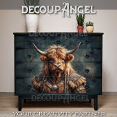 Highlander Viking Warrior Bull - Decoupage - Seidenpapier