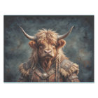 Highlander Viking Warrior Bull - Decoupage -