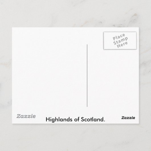 Highlands Hütte Postkarte (Rückseite)