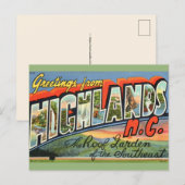 Highlands NC Retro Postcard Postkarte (Vorne/Hinten)