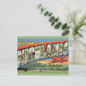 Highlands NC Retro-Postkarte Postkarte (Stehend Vorderseite)