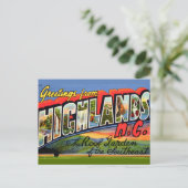 Highlands NC Retro-Postkarte Postkarte (Stehend Vorderseite)