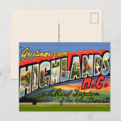 Highlands NC Retro-Postkarte Postkarte (Vorne/Hinten)