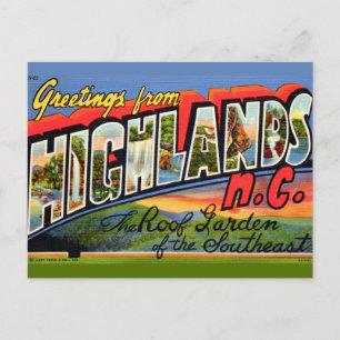 Highlands NC Retro-Postkarte Postkarte