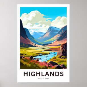 Highlands Scotland Travel Print Poster