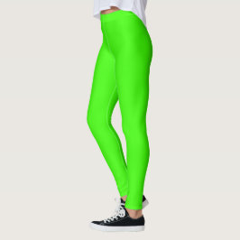 Highlighter Neon Green Solid Color Leggings