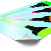 HIGHLIGHTER PENS Neon PINK ORANGE GREEN LIMON SCHO Fotodruck (Ecke)