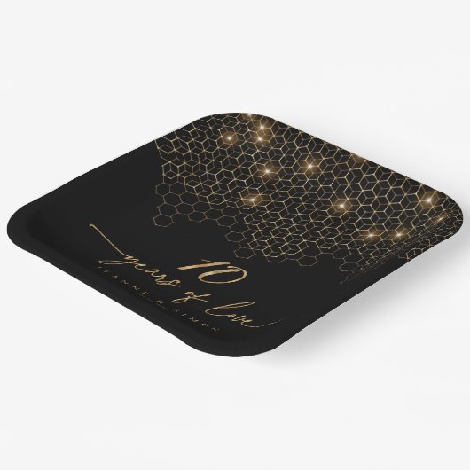 Highlights Gold 10-Jährige ID1165 Pappteller (Gewinkelt)