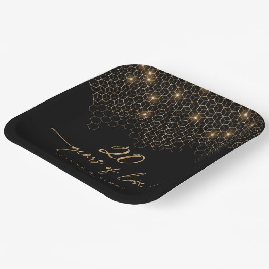 Highlights Gold 20 Jahre Jubiläum ID1165 Pappteller (Gewinkelt)