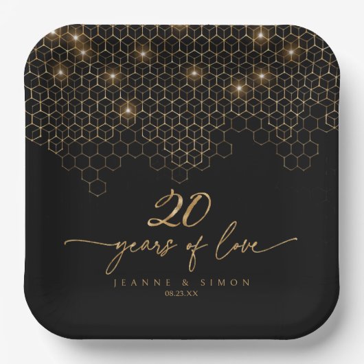 Highlights Gold 20 Jahre Jubiläum ID1165 Pappteller (Vorderseite)