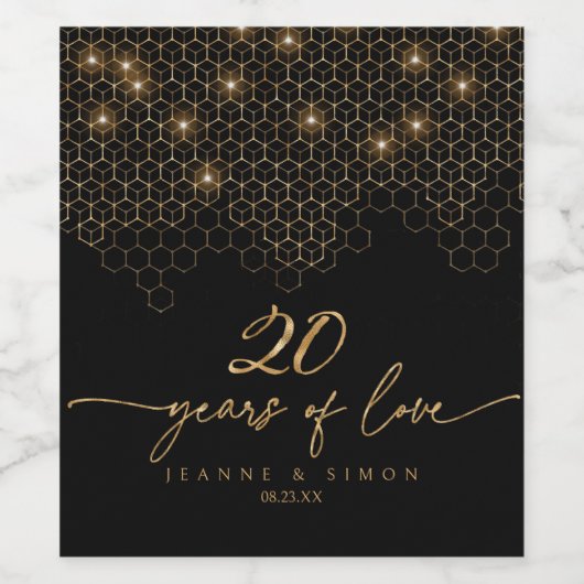 Highlights Gold 20 Jahre Jubiläum ID1165 Weinetikett (Einzelnes Label)