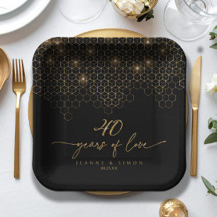 Highlights Gold 40 Jahre Jubiläum ID1165 Pappteller