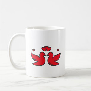 Highlights Rotes Paar Vogel & Herz Kaffeetasse