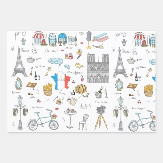 Highlights von Paris Geschenkpapier Set (Vorderseite 2)