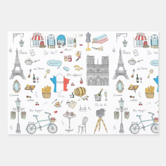 Highlights von Paris Geschenkpapier Set (Vorderseite 3)