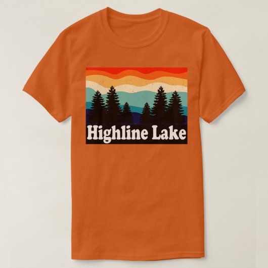 Highline Lake Colorado Retro T-Shirt (Design vorne)