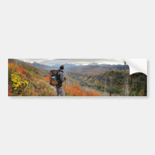 Highline Traunterfall Color - Glacier Nationalpark Autoaufkleber