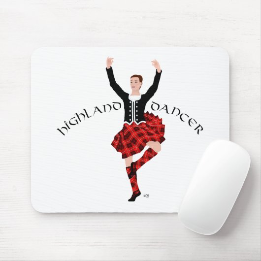 Highlland Dancer in Red Kariert Mousepad (Mit Mouse)
