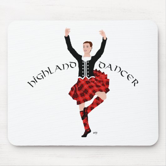 Highlland Dancer in Red Kariert Mousepad (Vorne)