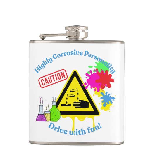 Highly Corrosive Personality Class 8 ADR Trucker Flachmann (Vorderseite)