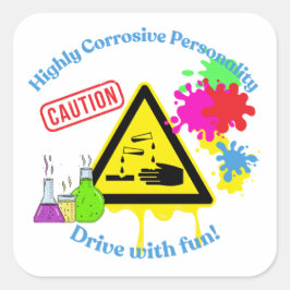 Highly Corrosive Personality Class 8 ADR Trucker Quadratischer Aufkleber