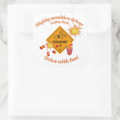 Highly Sensitive Driver: Coffee First! Quadratischer Aufkleber (Tasche)