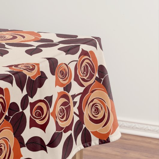 Highly Stylized Roses In Shades Of Orange Tischdecke (Beispiel)