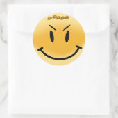 highres_smiley_str, SMILE Runder Aufkleber (Tasche)