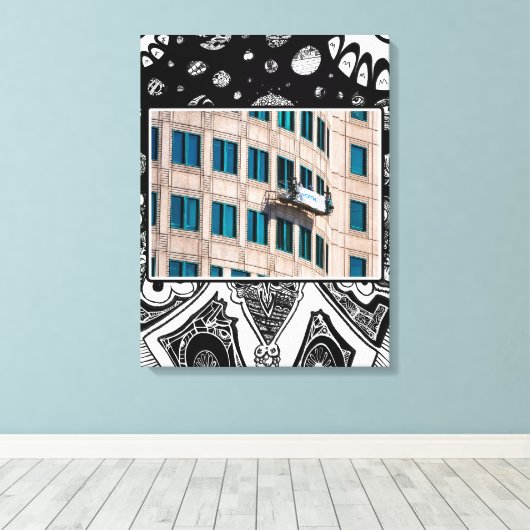 Highrise Window Washer Leinwanddruck (Insitu (Holzboden))