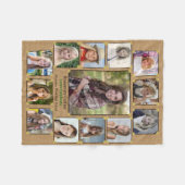 Highschool Abschluss-Foto-Collagen-rustikale Fleecedecke (Vorderseite (Horizontal))