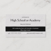 Highschool Abschluss-Namenskarten - 2010 Telefonnummerkarte (Rückseite)