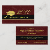 Highschool Abschluss-Namenskarten - 2010 Telefonnummerkarte (Vorne/Hinten)