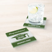 HighSchool-Abschluss-Party-Klasse von 20XX Zoll Glasuntersetzer (Schrägansicht)