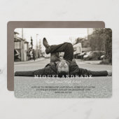 Highschool Foto-Abschluss-Party-Jungen modern Einladung (Vorne/Hinten)