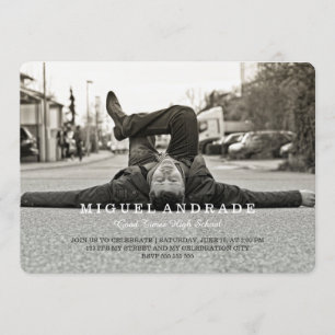 Highschool Foto-Abschluss-Party-Jungen modern Einladung