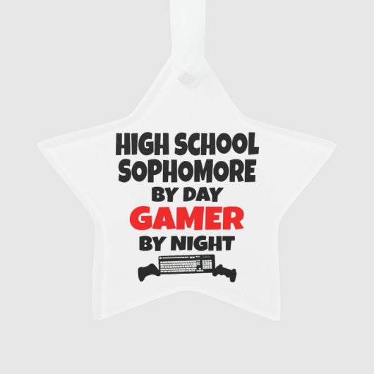 Highschool Sophomer by Day Gamer by Night Ornament (Vorderseite)