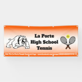 Highschool Tennis mit QR Code zu Website Fahne Banner (Horizontal)